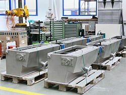 Several Ferrum rinsing flaps ready for shipment