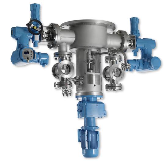 有 2 个浆液出口的喂料机构 (DAU)